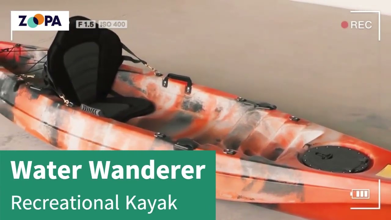 Water Wanderer 10.3'/3.15m 1+1 Sit-on-Top Recreational Kayak - (Mixed orange, black and white)