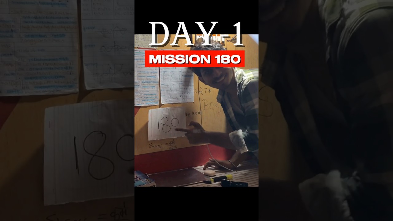 DAY-1 | Mission 180 Challenge | IIT Jee Study vlog | #minivlog