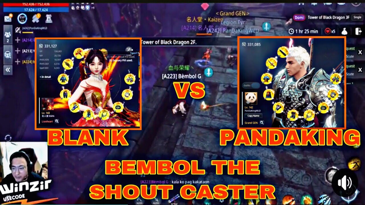 KUYA BEMBOL SHOUT CASTING THE FIGHT OF BLANK AND PANDAKING #mir4clips