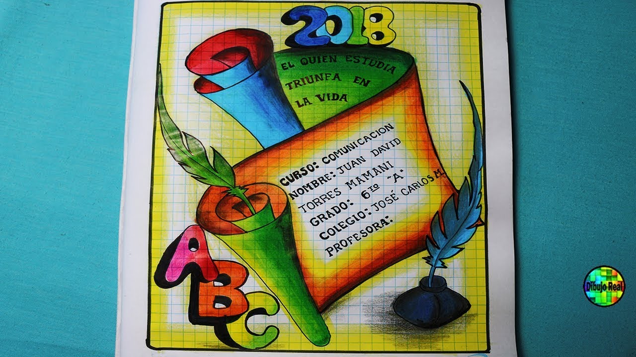 Como Dibujar Carátulas para el cole 2018 - dibujos para caratulas