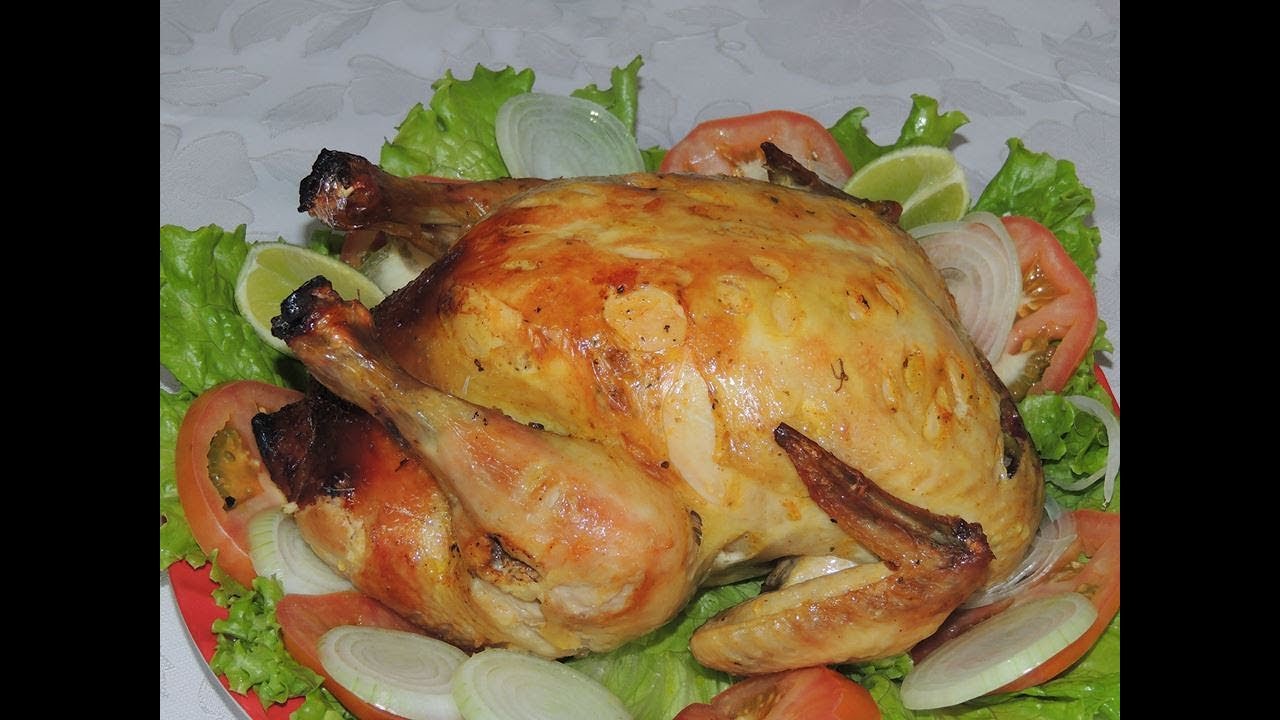 FRANGO ASSADO E RECHEADO COM FAROFA