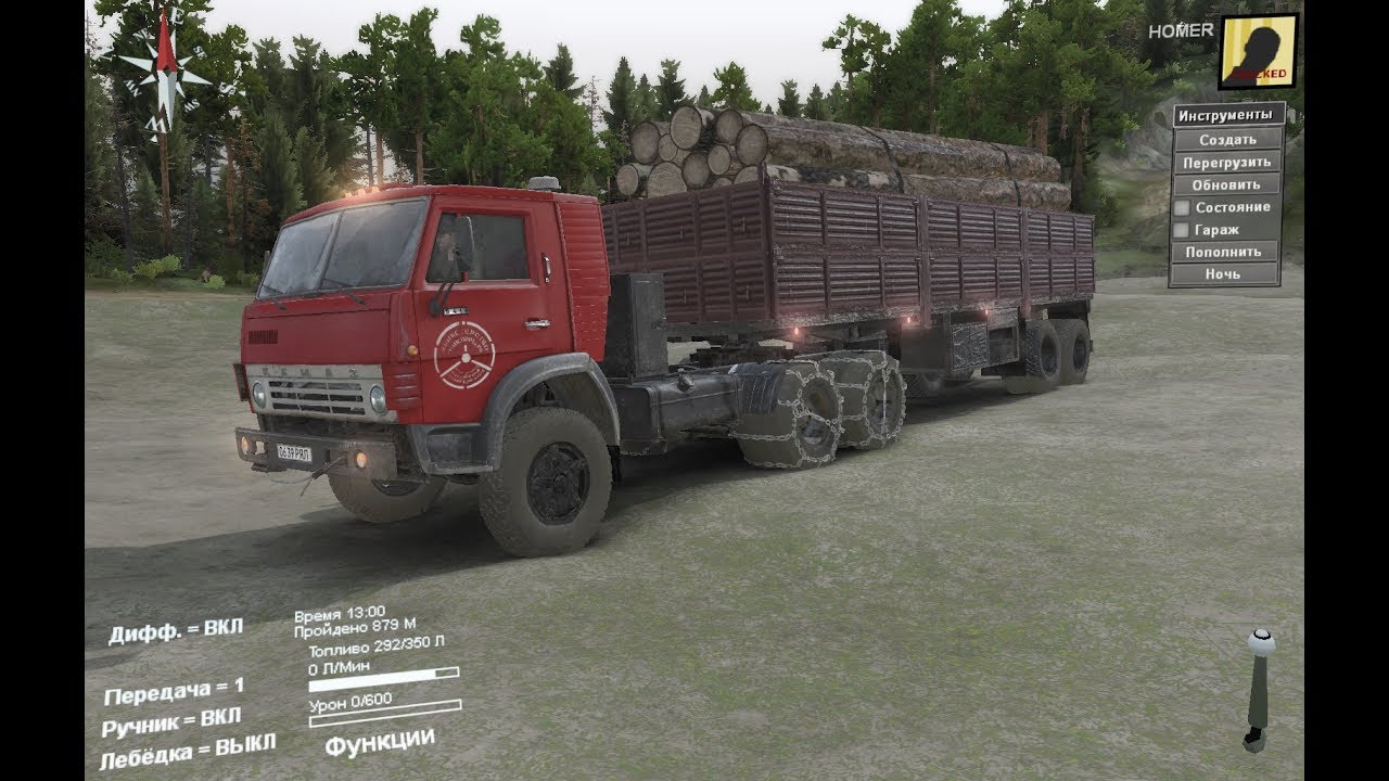 SpinTires 2017  КАМАЗ -- 5410