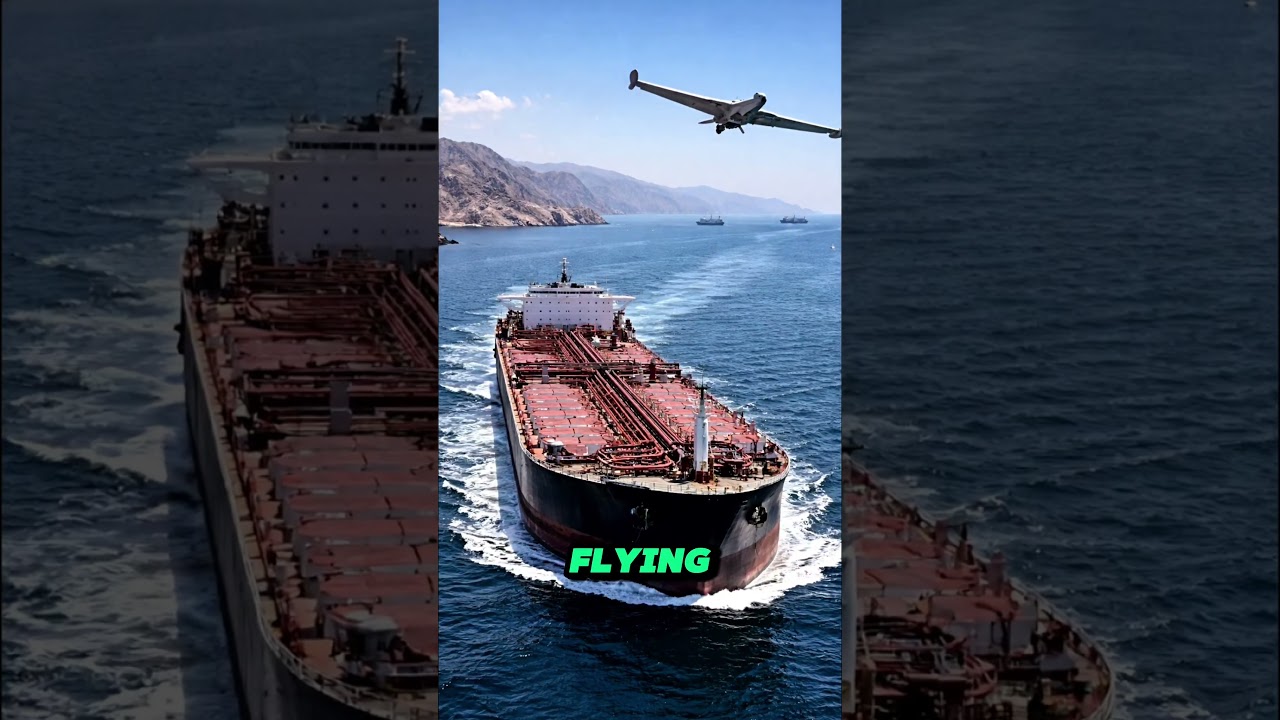 Drone Surveillance Near Oil Tanker in Strait of Hormuz | Maritime Security Alert