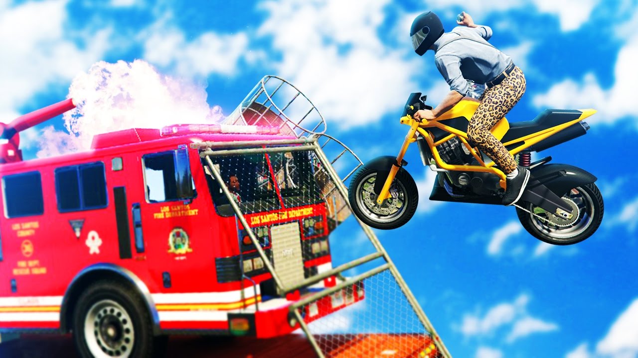 GTA 5 Funny Moments - FIRETRUCKS VS MOTORCYLES! (Funny Moments GTA 5)