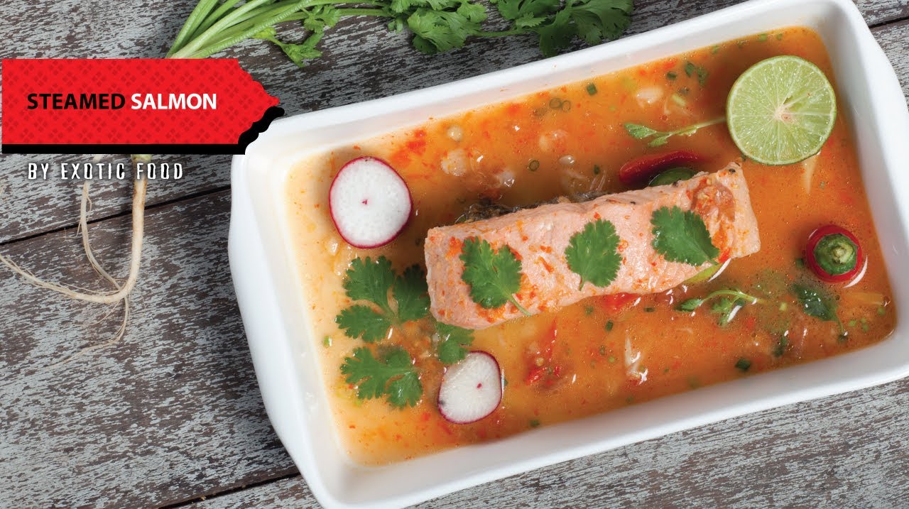 How to make Thai food at home - Steamed Salmon