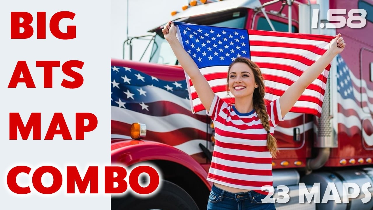 ATS Big Map Combo for all DLC with 23 Maps * American Truck Simulator 1.58 *Trucksim guide and links