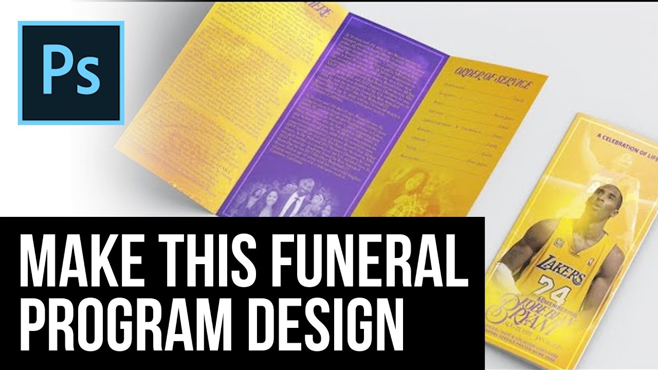 How to design a Tri Fold style obituary / funeral program in Adobe Photoshop