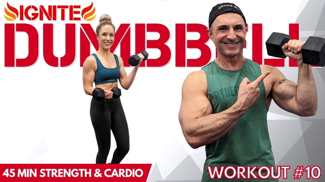 IGNITE #10  Home Dumbbell Workout To Get Toned Up For Summer Body  Get Lean With Dumbbells