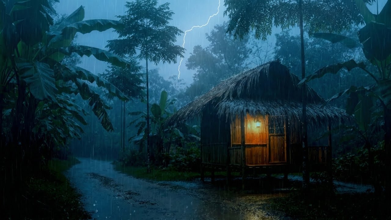 Rain Sounds for Sleeping 😴 Powerful Storm for Insomnia Relief (12H)