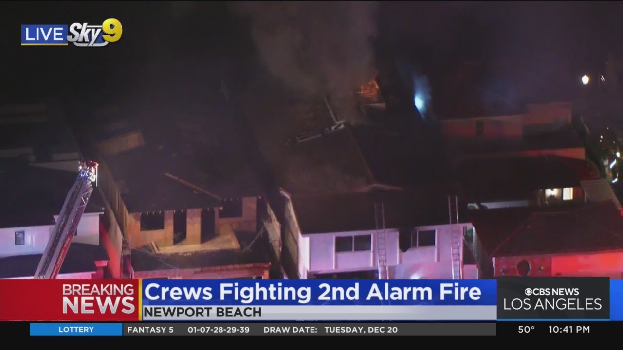 Firefighters battling Second Alarm fire on Lido Isle in Newport Beach