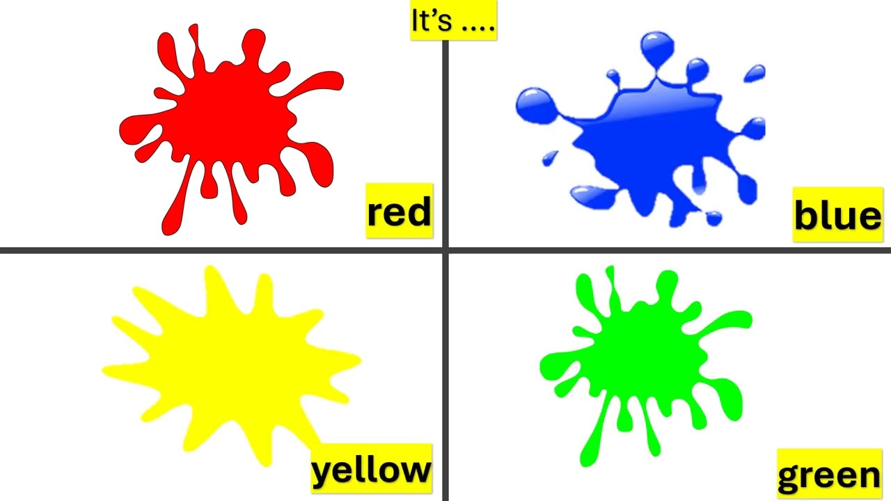Colors: red, blue, yellow, green