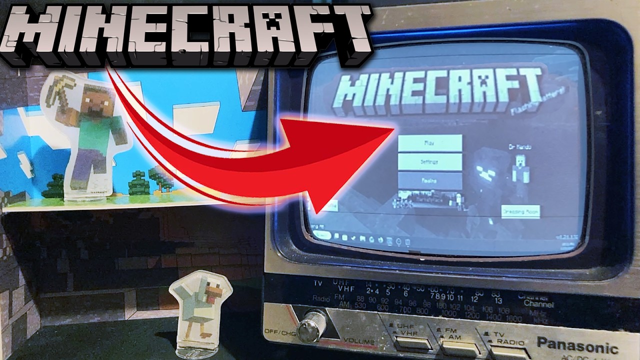 What Minecraft Looks Like on a 1984 Black & White TV (PC)