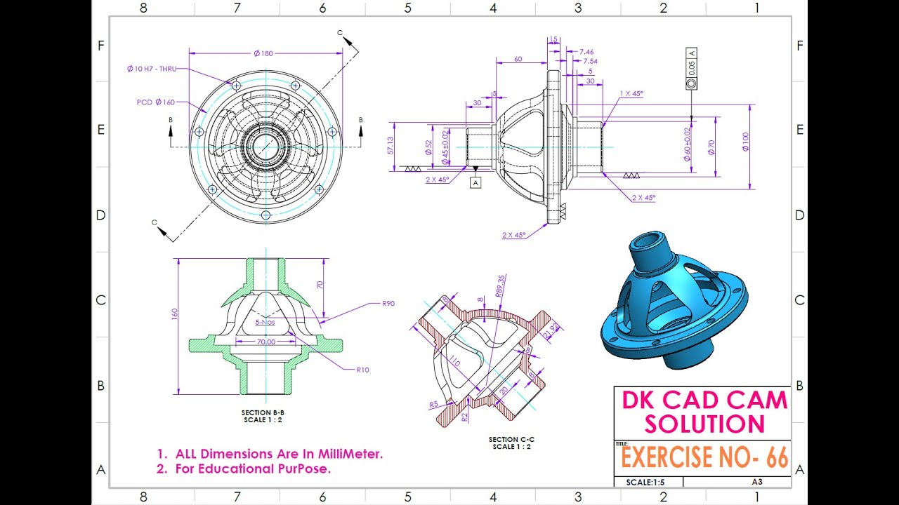 SolidWorks Tutorial For Beginners Exercise No 66