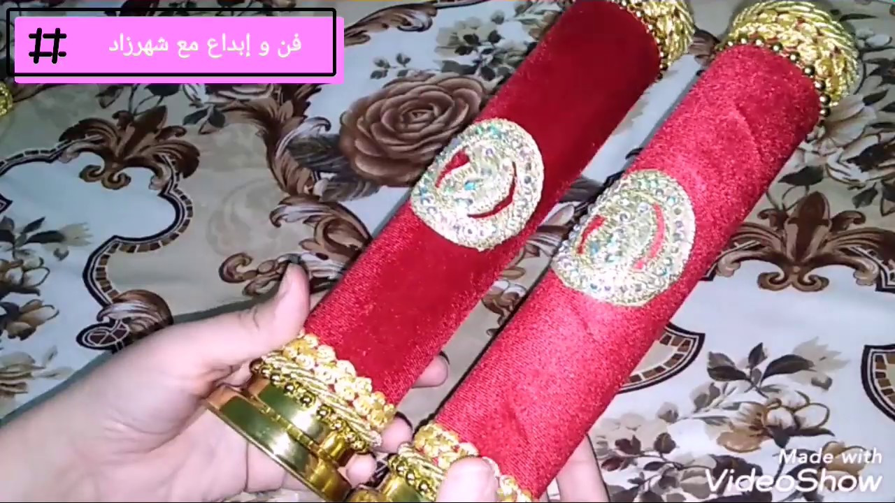 طريقة صنع حامل شموع طبق الحنة للعروس