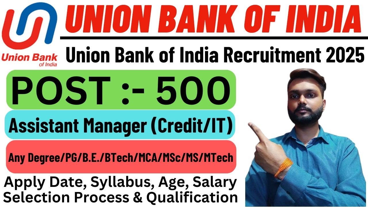 Union Bank Recruitment 2025 | Union Bank Notification Out 2025 | Union Bank of India Vacancy 2025 |