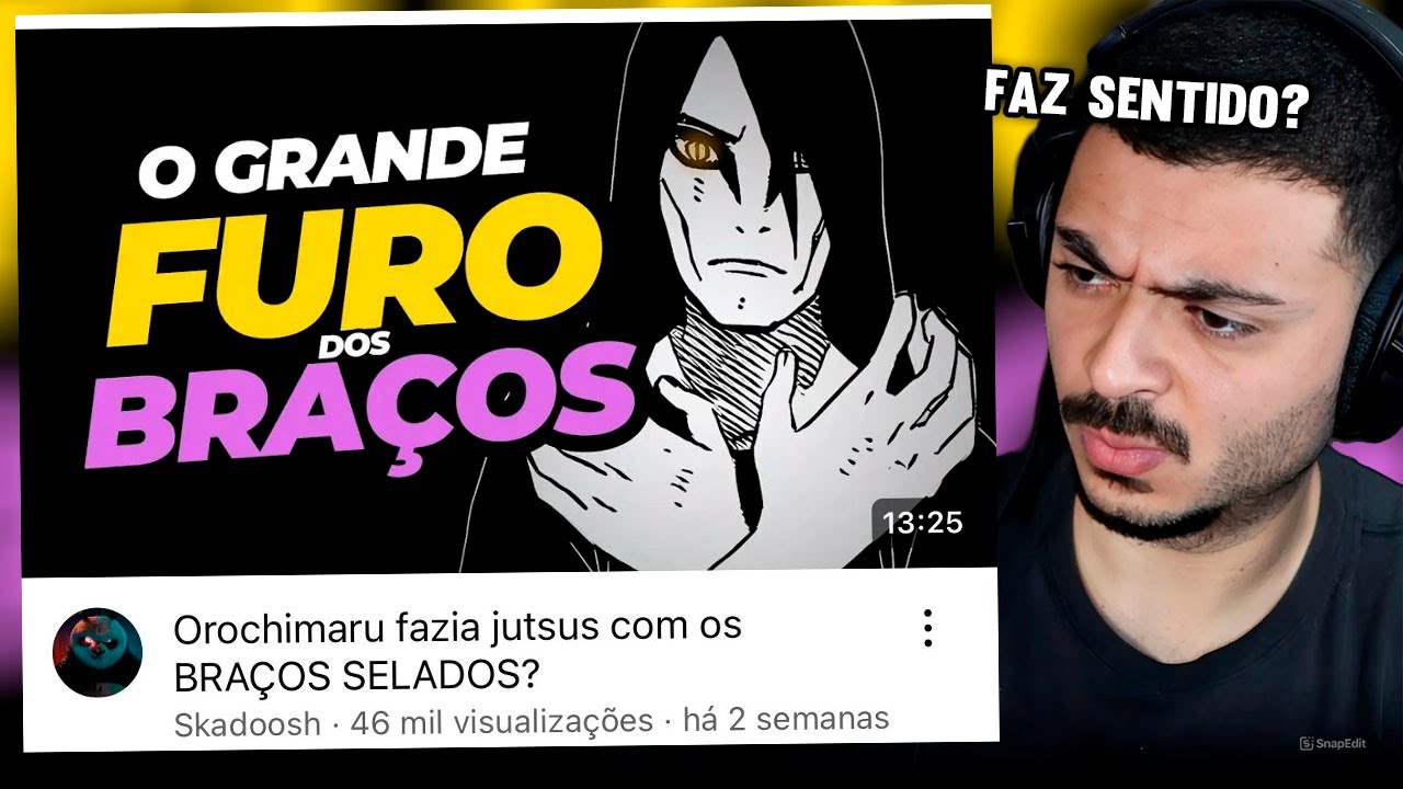 KAMUZ REAGE: OROCHIMARU FAZIA JUTSUS COM OS BRAÇOS SELADOS? 🐍