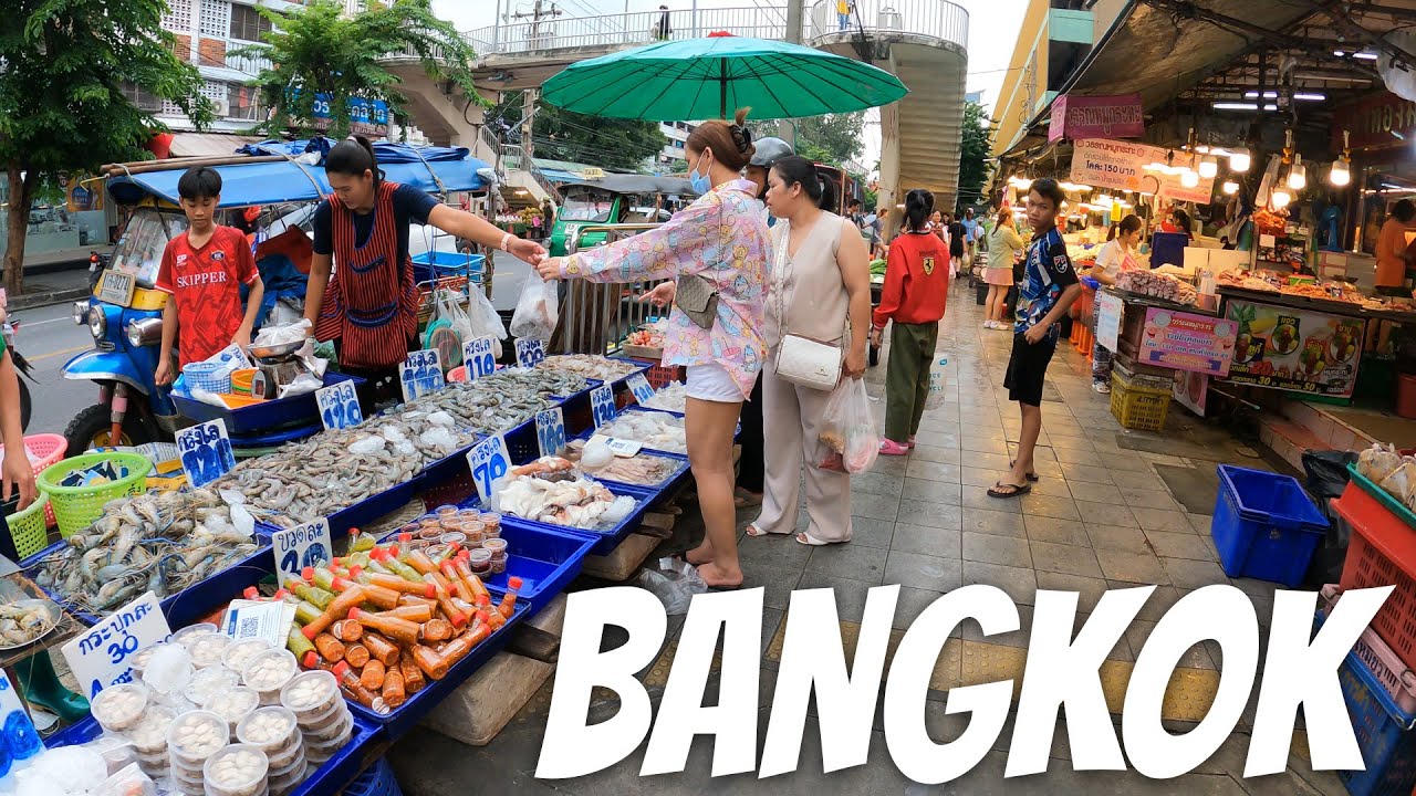 [4K] 1 HOUR Bangkok Walk - Huai Khwang Market to Esplanade Shopping Mall