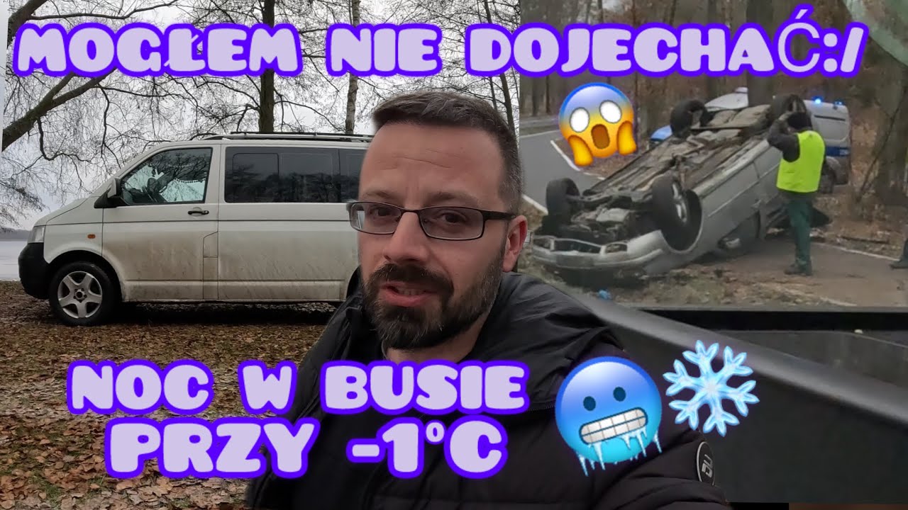 ZIMOWY BIWAK nad jeziorem w BRENNIE:) DRAMAT NA DRODZE! Totalna ślizgawa