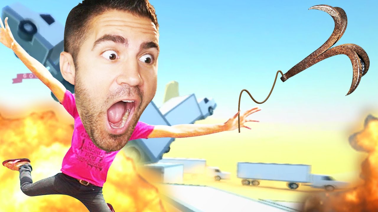 CRAZY GRAPPLING HOOK PARKOUR ON TRUCKS - Clustertruck | Pungence