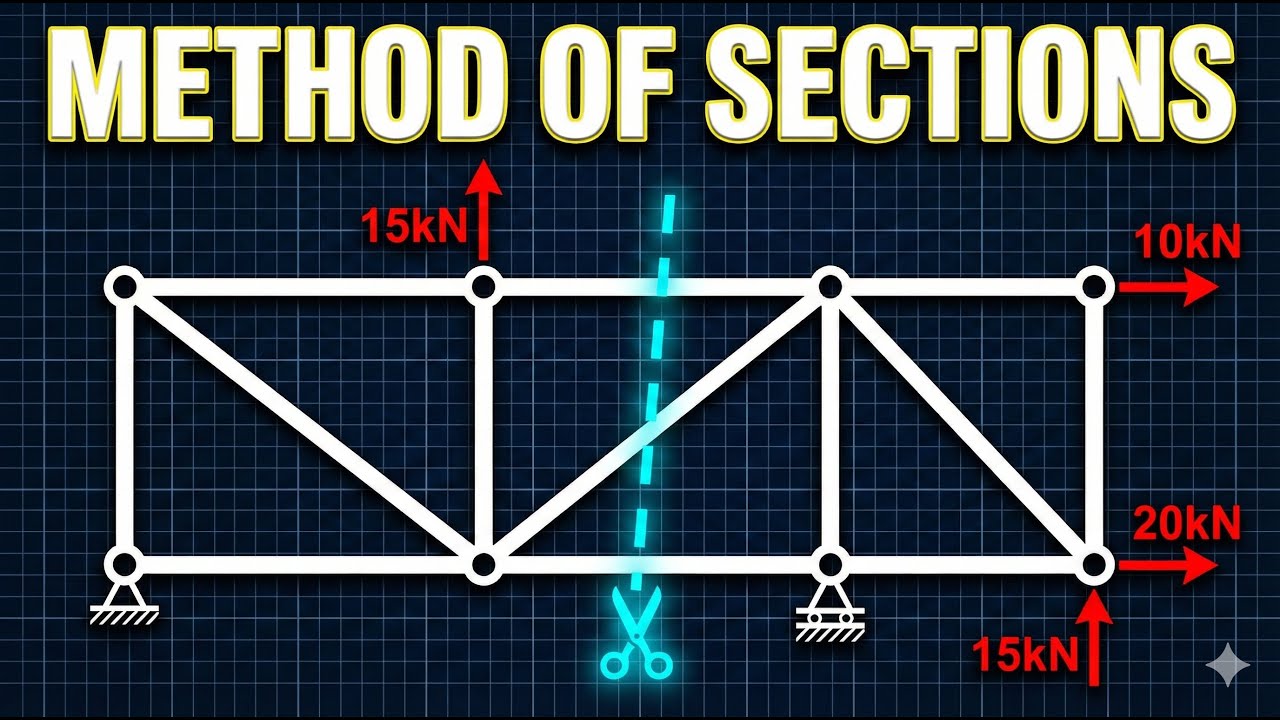 Truss Analysis: Method of Sections & Zero-Force Members (Step-by-Step)