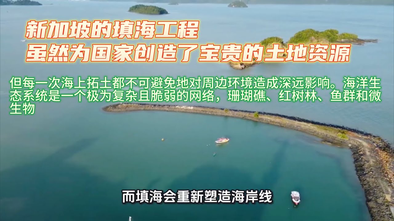 新加坡的填海工程虽然为国家创造了宝贵的土地资源，但每一次海上拓土都不可避免地对周边环境造成深远影响。海洋生态系统是一个极为复杂且脆弱的网络，珊瑚礁