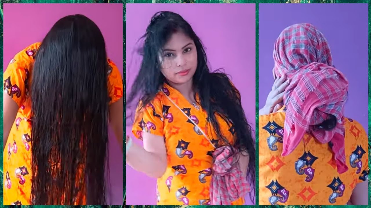 Long Hair Towel Dry  With Original Sound  @JOLISWORLD