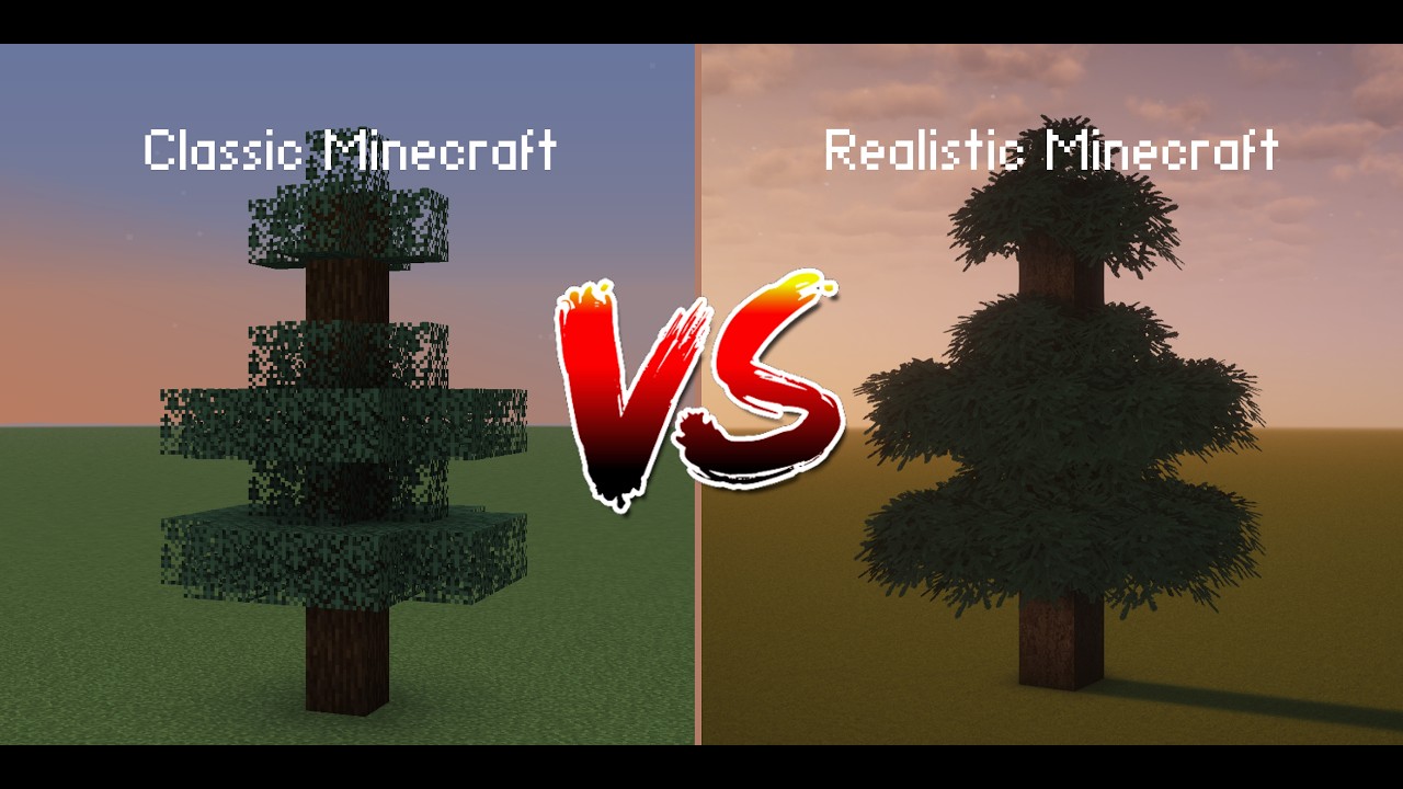 Classic vs Realistic Minecraft Textures 🤯
