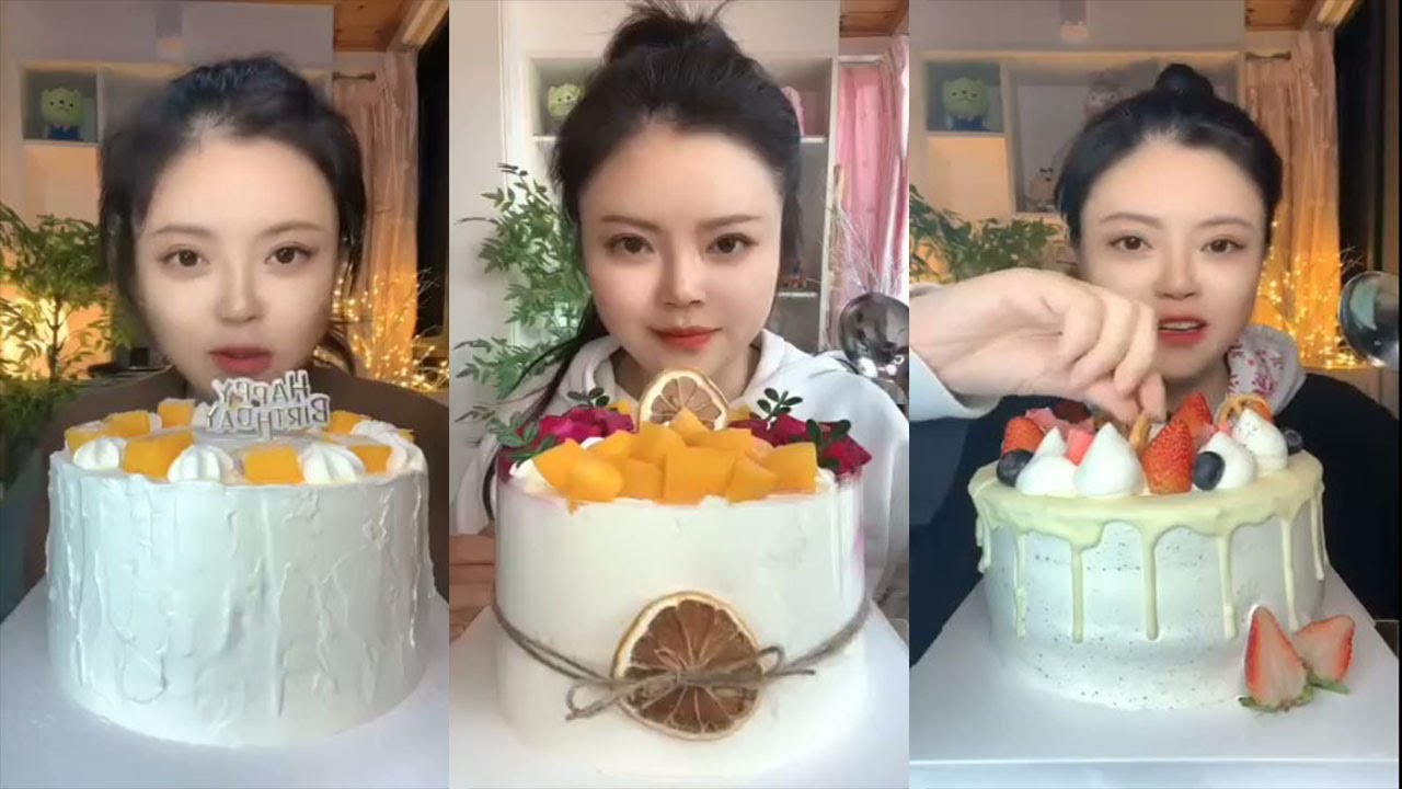 ASMR Chinese Eating Cheecake, Cream Cake || Kwai Dessert Mukbang