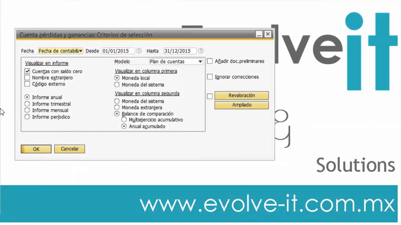 Creación de un Modelo de informe financiero en SAP Business One