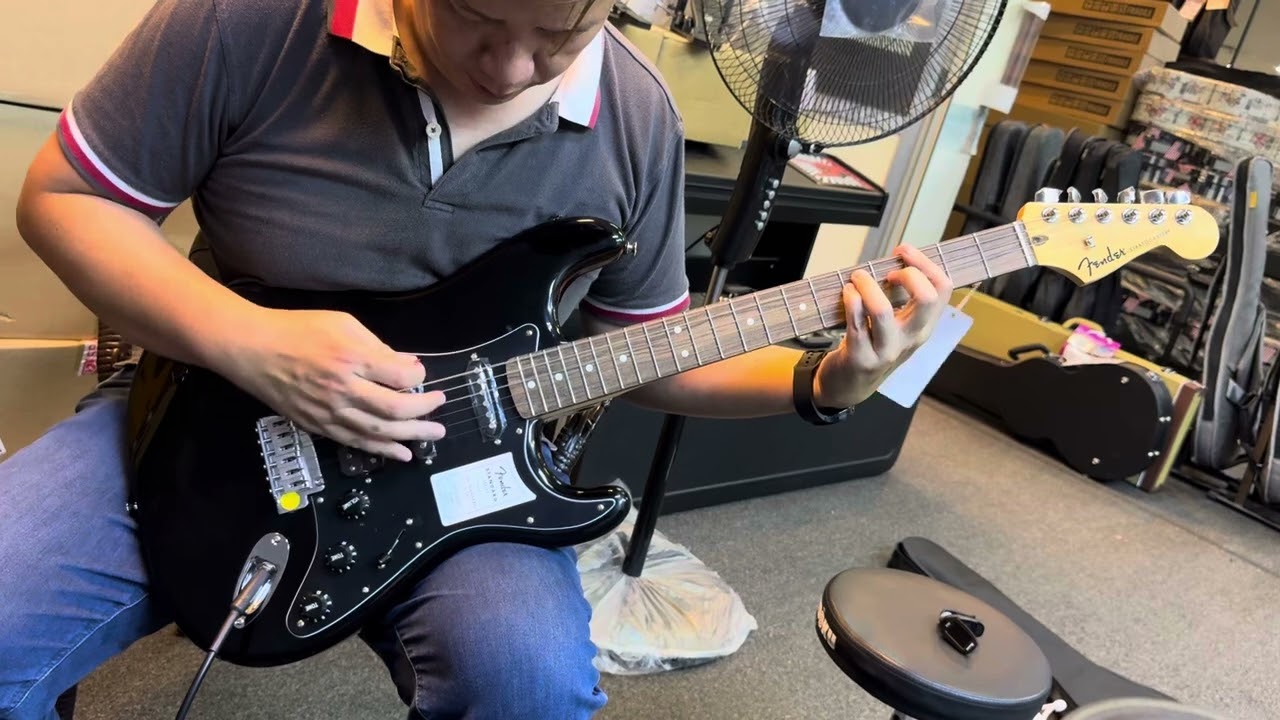 Fender Standard Stratocaster HSS Electric Guitar, Laurel FB, Black.