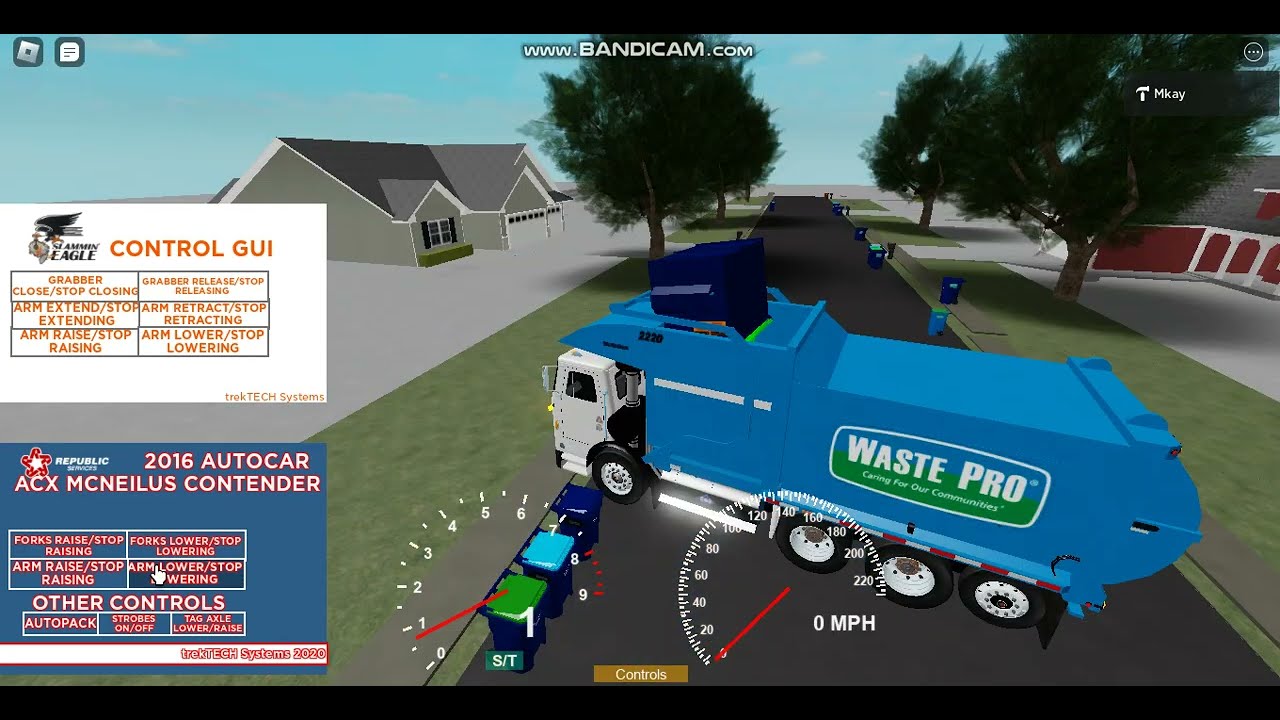 Waste pro Heil Half pack Curruto can in roblox and waste pro mcneilus alantic loader garbage trucks