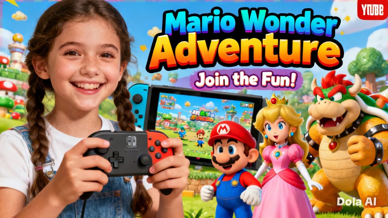 Mi hermana jugando Mario de wonder 