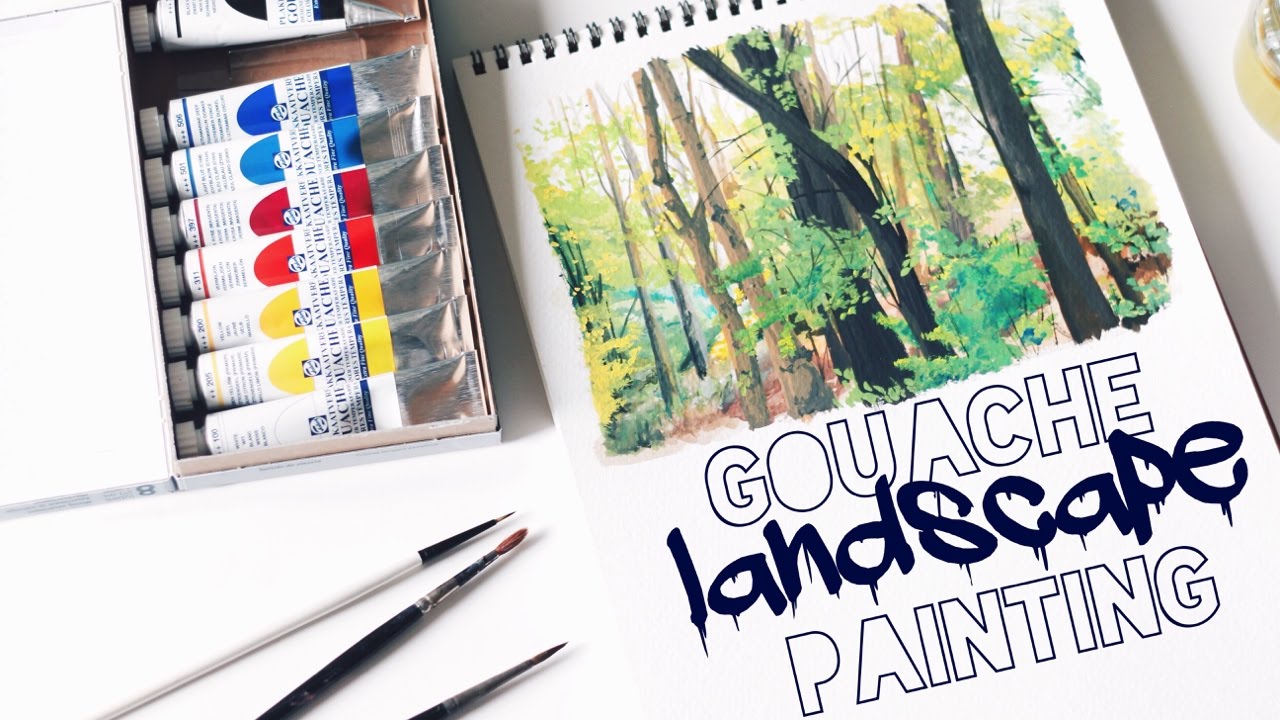 Forest ·  Gouache Landscape Painting Time-Lapse · SemiSkimmedMin