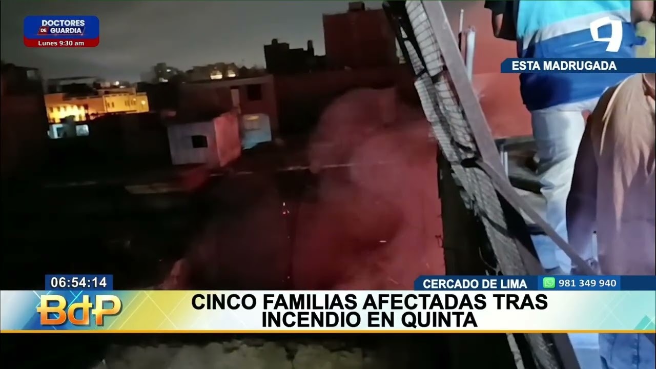 Cercado de Lima: Incendio deja a cinco familias afectadas en una quinta