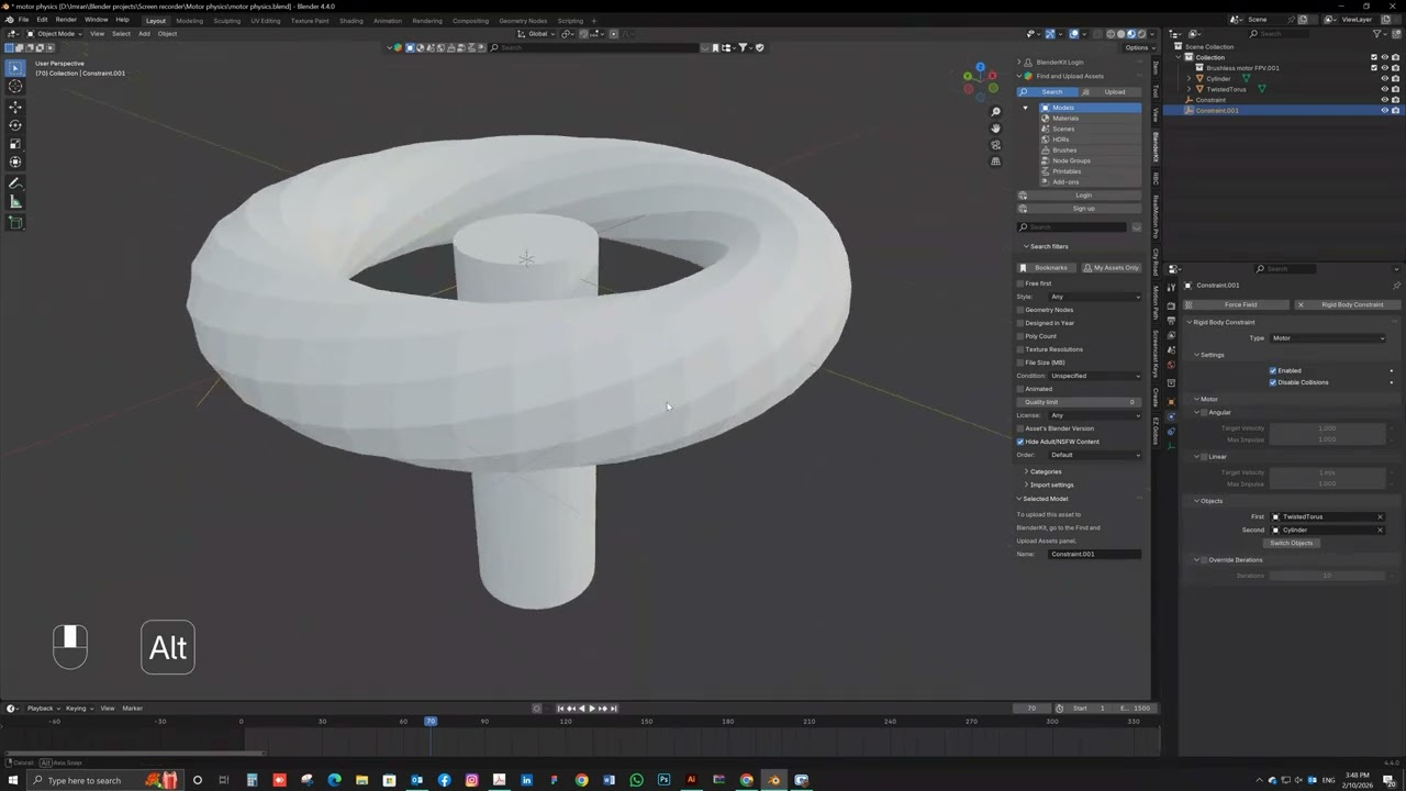 Blender Motor Effect Using Constraints | Realistic Rotation Animation Tutorial