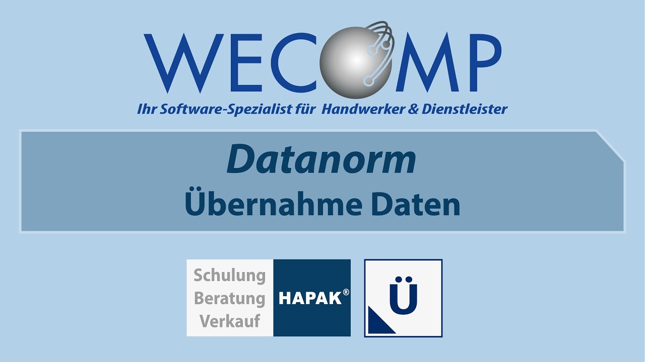 WECOMP erkl&auml;rt Handwerkersoftware HAPAK&reg;: Datanorm direkt