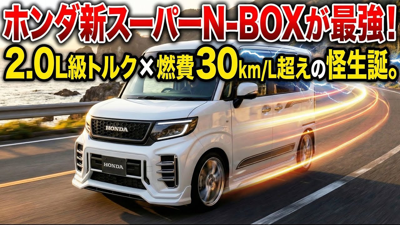 ホンダ新型スーパーN-BOXが最強！2.0L級トルク×燃費30km/L超えの怪物誕生