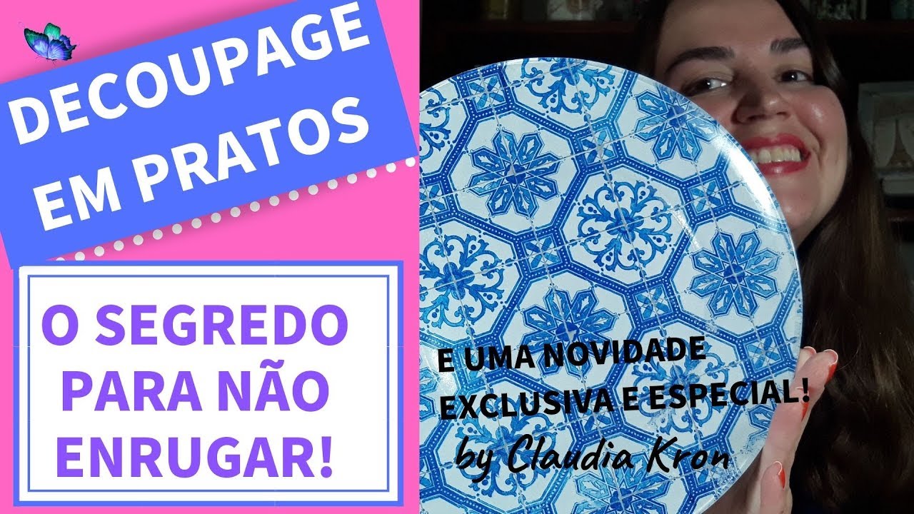 DECOUPAGE EM PRATOS - O SEGREDO para não ENRUGAR e Uma NOVIDADE ESPECIAL!