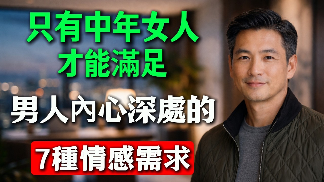 只有中年女人才能滿足，男人內心深處的7種情感需求！
