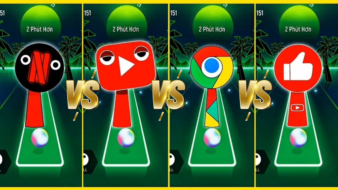 SPRUNKI OC NETFLIX🆚YOU TUBE🆚 GOOGLE🆚YOU TUBE LIKE COFFIN DANCE SONG IN TILES HOP