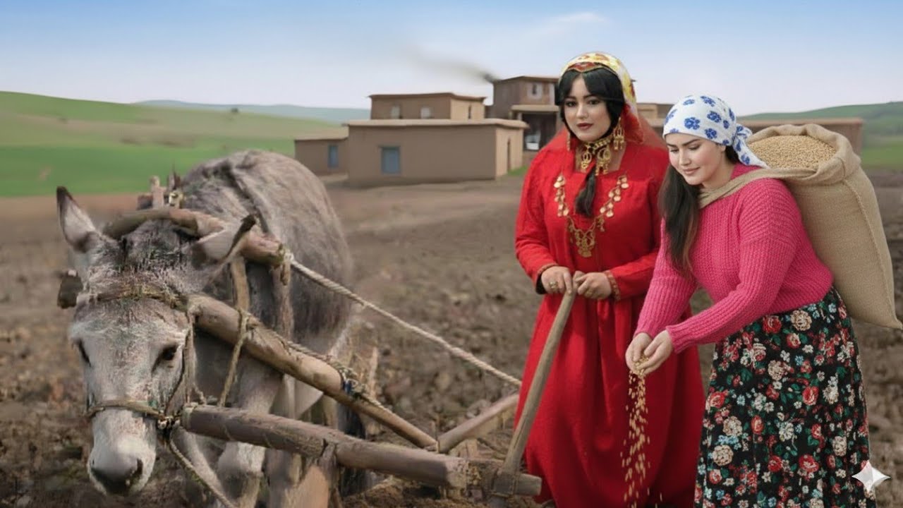 زندگی روستایی در ایران:  الاغ سواری توسط یک دختر و | از مرغ داری تا کشاورزی