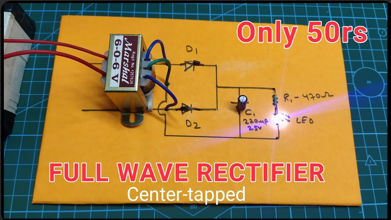 Full wave rectifier project || science experiment & practical || center tapped working model easy