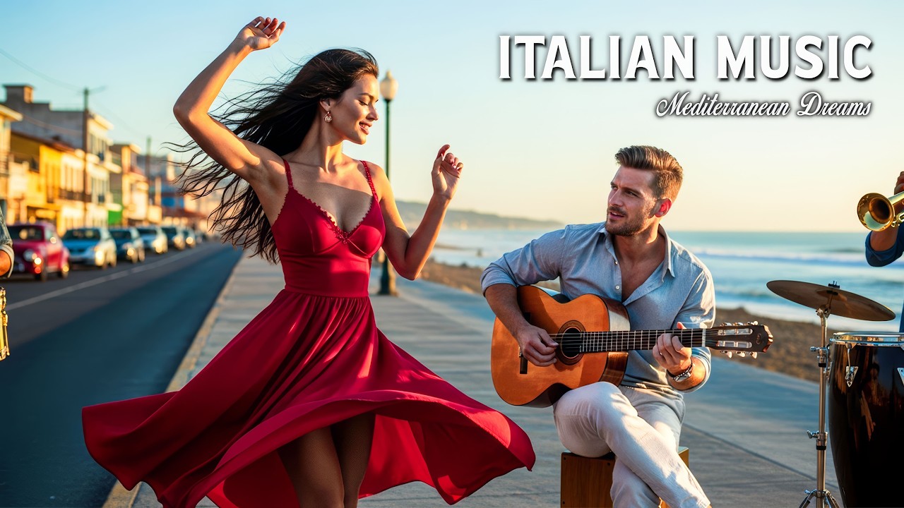 Chill Mediterranean Vibes 🌊 Romantic Italian Guitar Melodies & Serene Mediterranean Scenery 4K