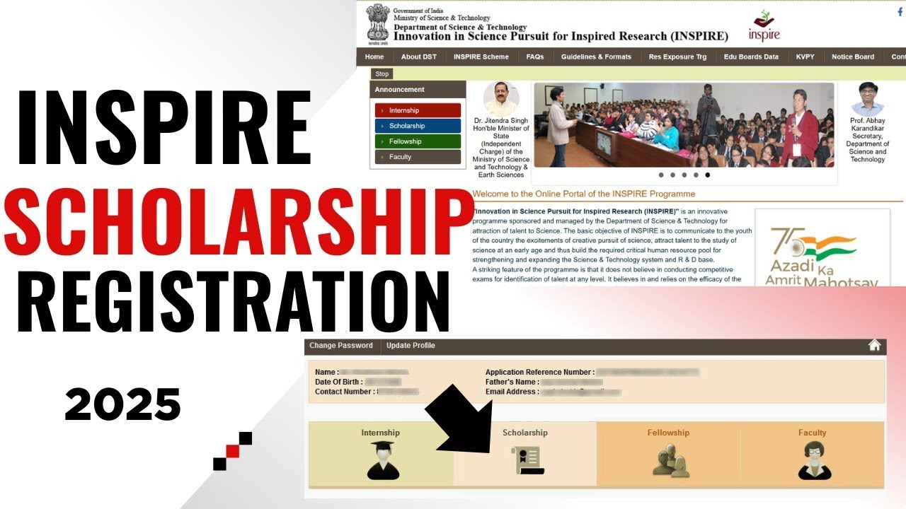 Inspire Scholarship Registration 2025 (Part-1)... Must be done before opening the application window