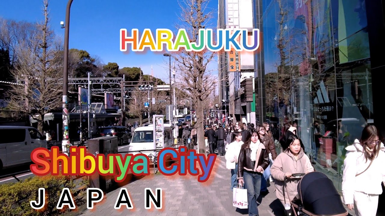 4K Walking tour from Harajuku to Shibuya. Tokyo, Japan. 