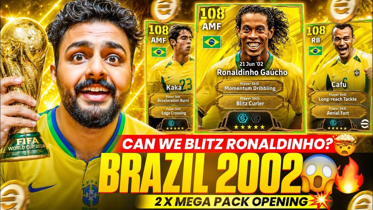 BLACK ANIMATION😱 BUT?🤡 BRAZIL 2002 BOX Opening🔥 BIG TIME BLITZ 108 RONALDINHO + KAKA🥵 10,000+ Coins💀
