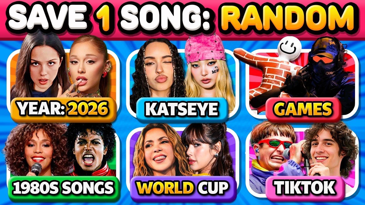 Save One Song: RANDOM Rules 🔥✨ Pick Your Favorite Song! | Music Quiz 2026