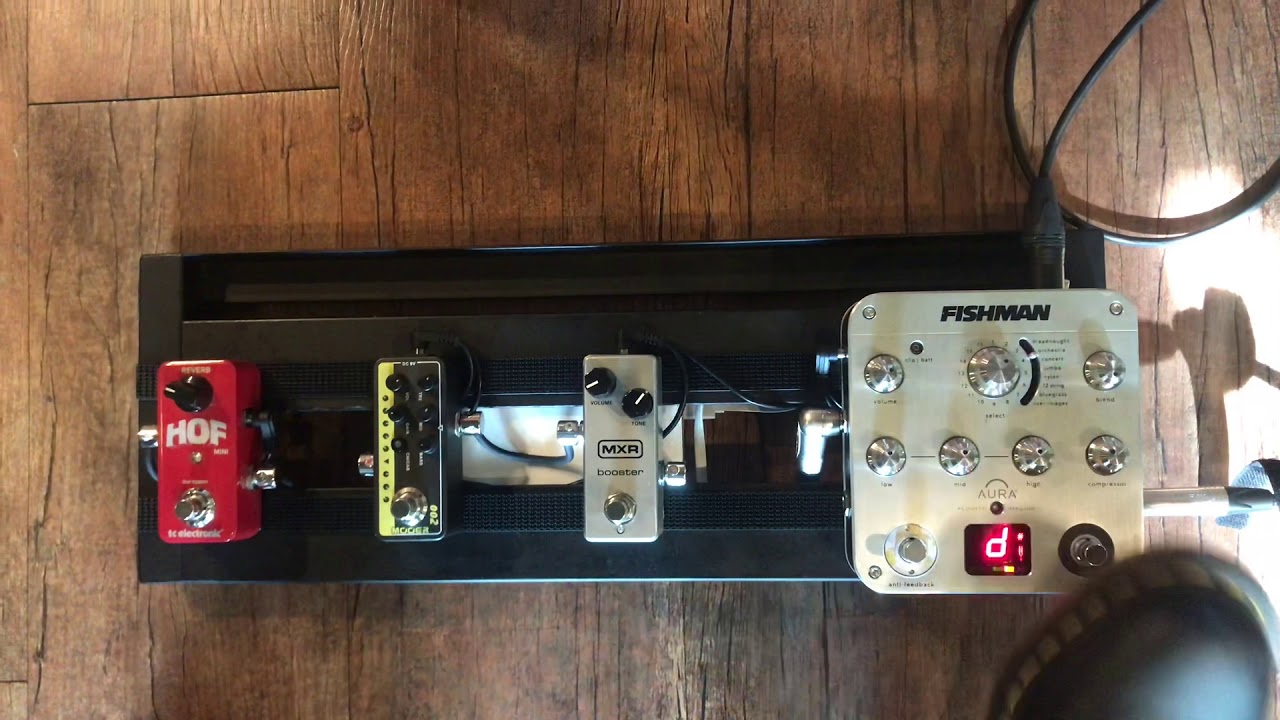 Fishman AURA preamp, mooer 002, tc electronic HOF mini, mxr booster mini ,Guitar Pedal Board