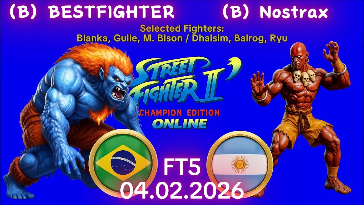BESTFIGHTER VS. Nostrax - ONLINE MATCH! - Street Fighter II' Champion Edition - FT5 - 04.02.2026