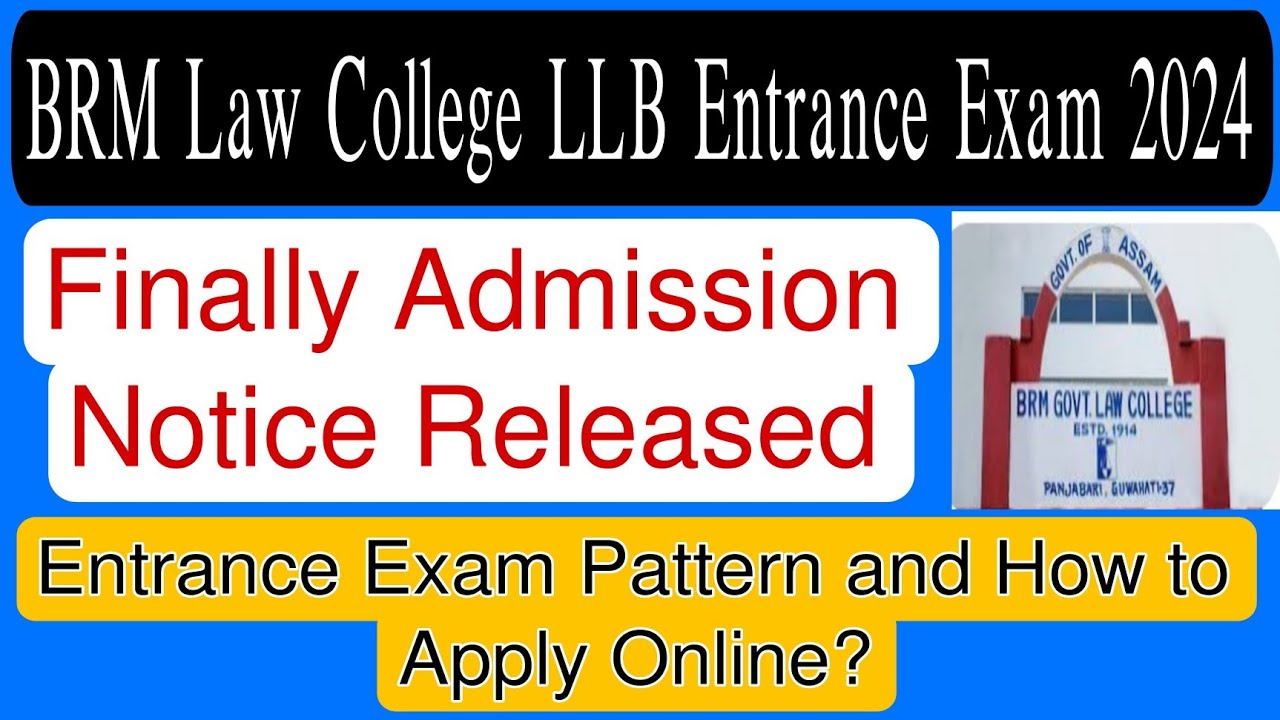 BRM Govt Law College LLB Admission Notice 2024|| Online Application Date, Last Date and Syllabus||